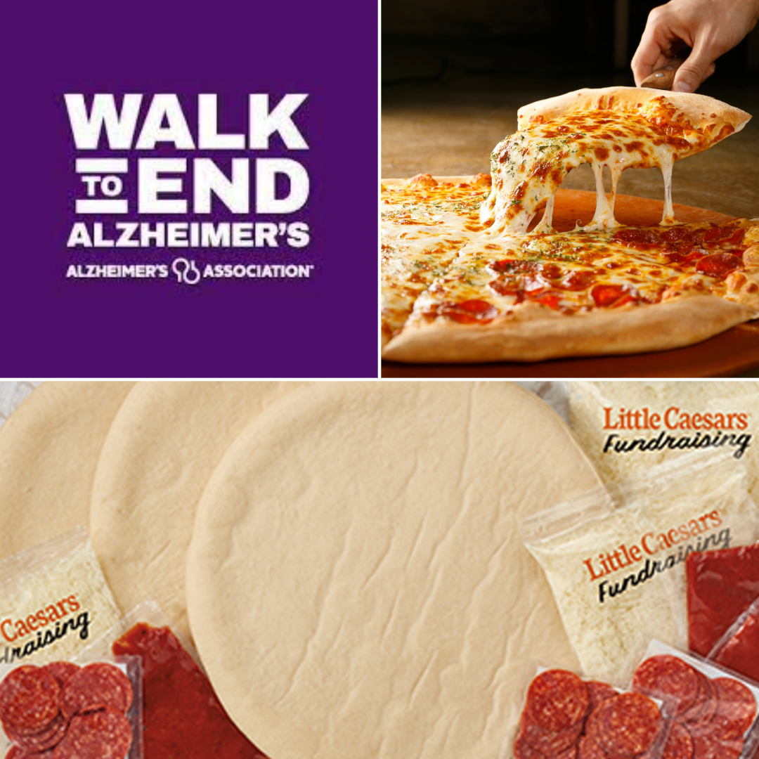 pizza and walk to end alzheimers logo