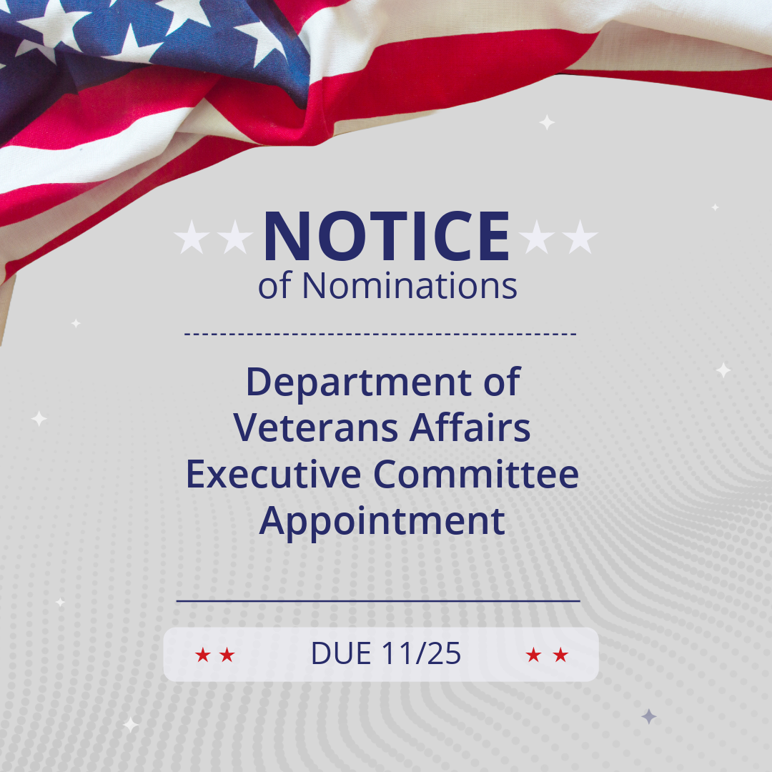Notice of Nomination Dept of Veterans Affairs Exec Committee Appt
