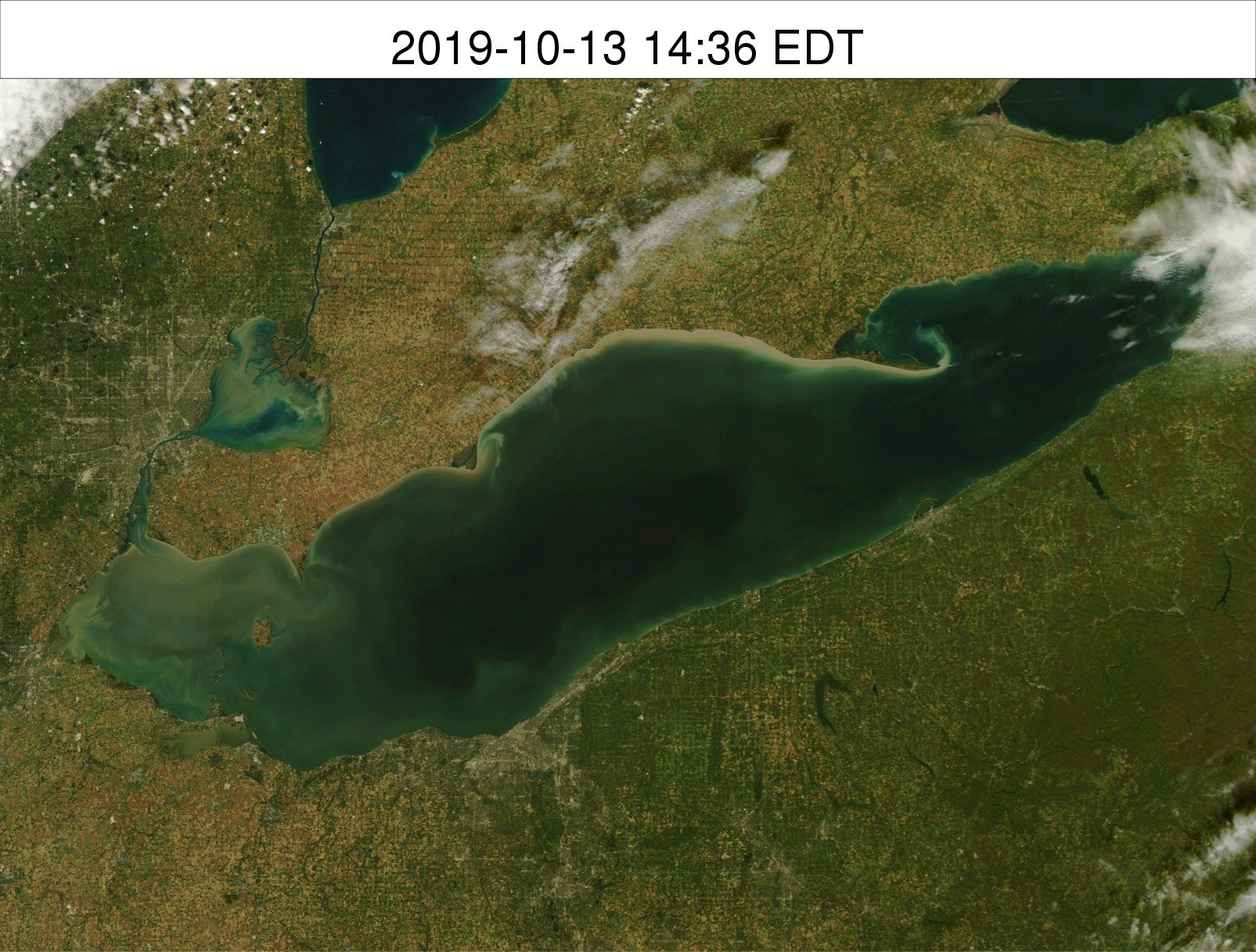 Lake Erie satellite map