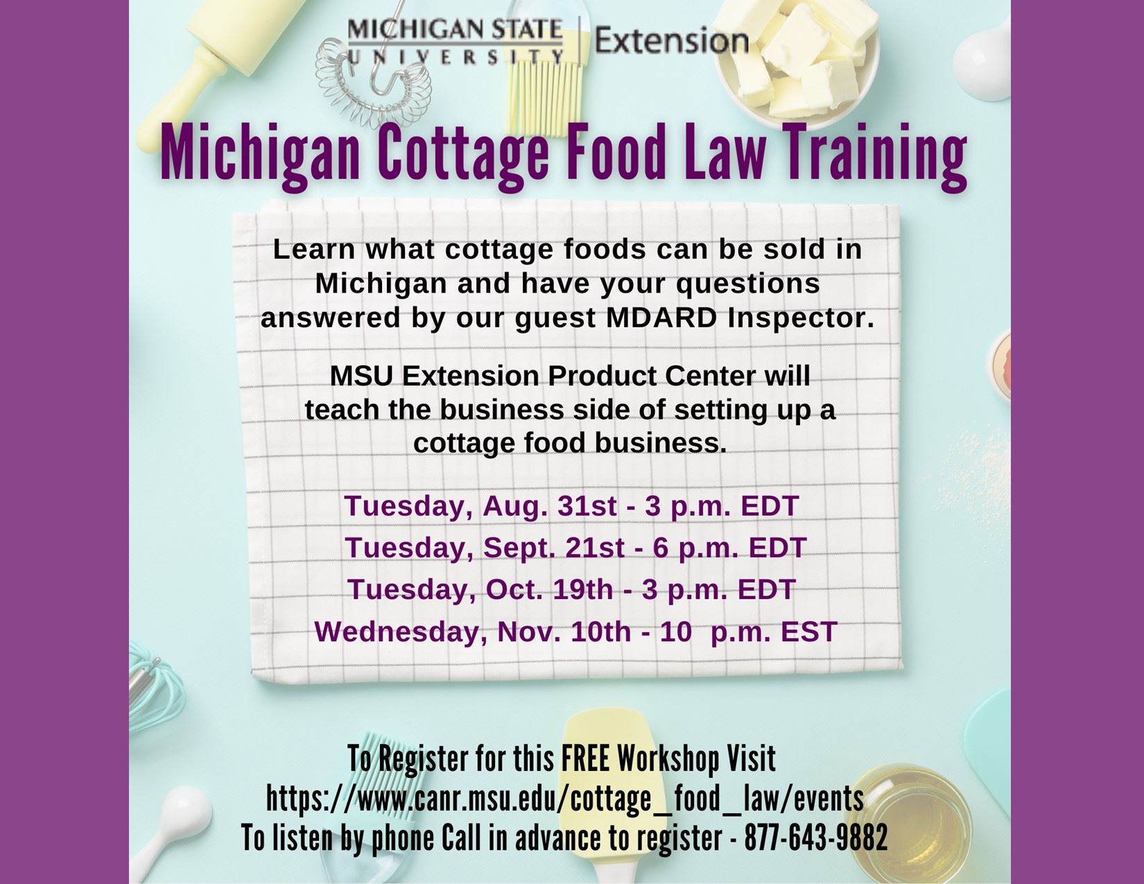Michigan Cottage Food Law Training