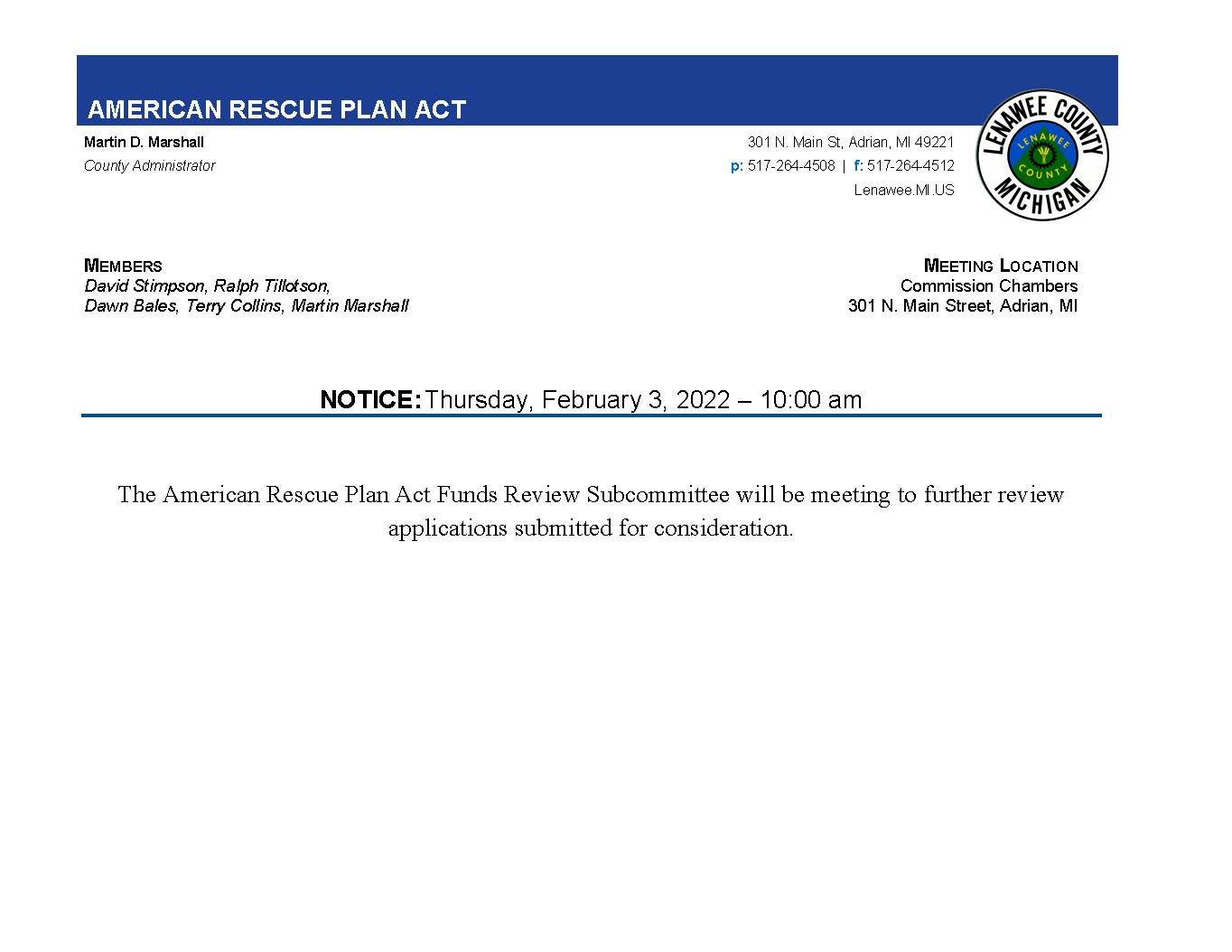 ARPA 02 10 22 Meeting Notice2