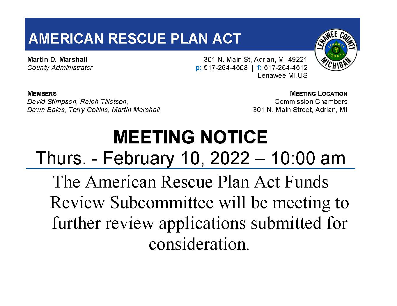 ARPA 02 10 22 Meeting Notice