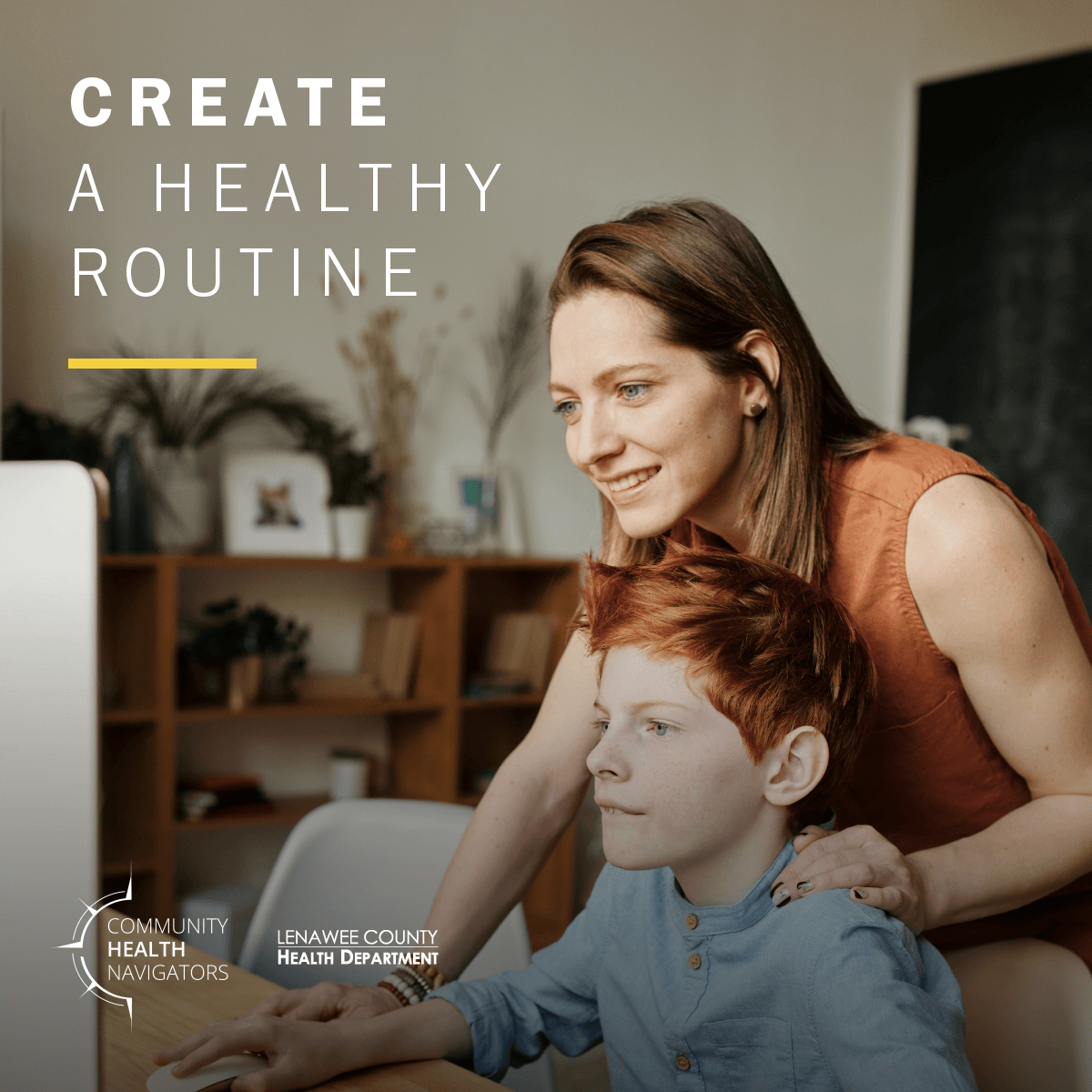 son doing homework online with mother looking over shoulder, says 