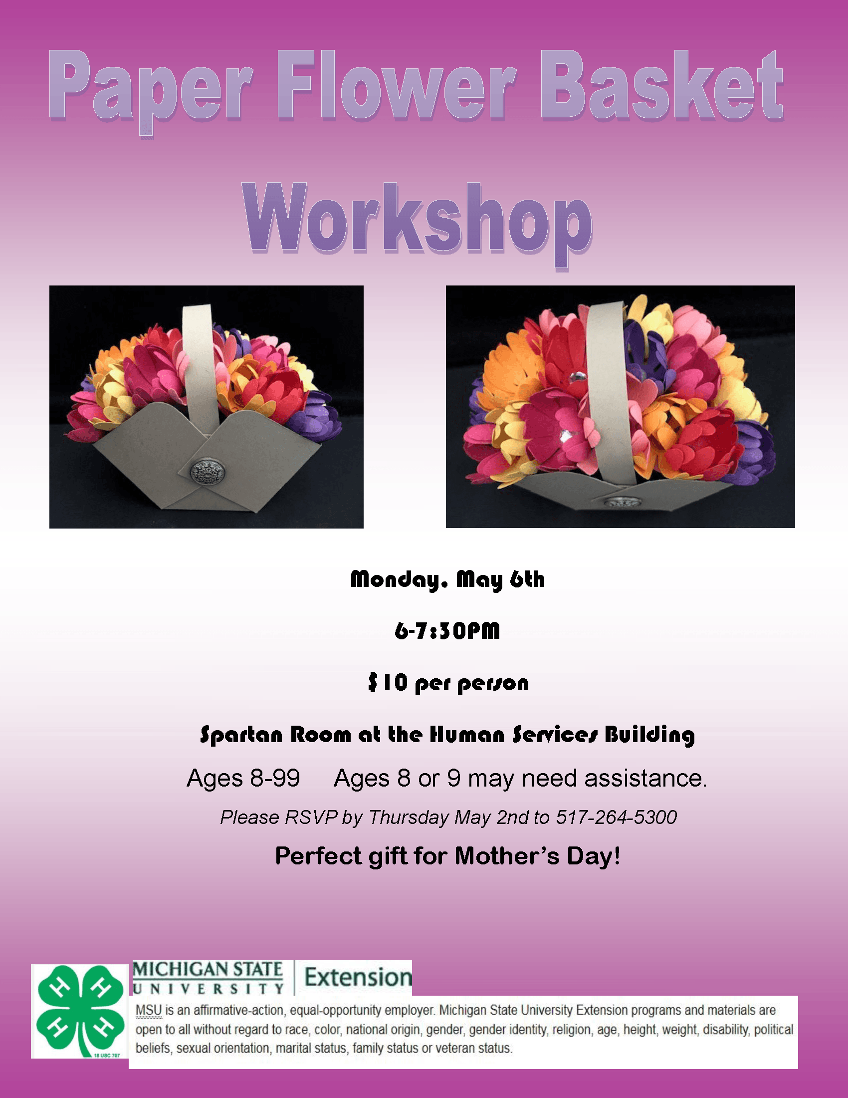 Paper Flower Basket Workshop