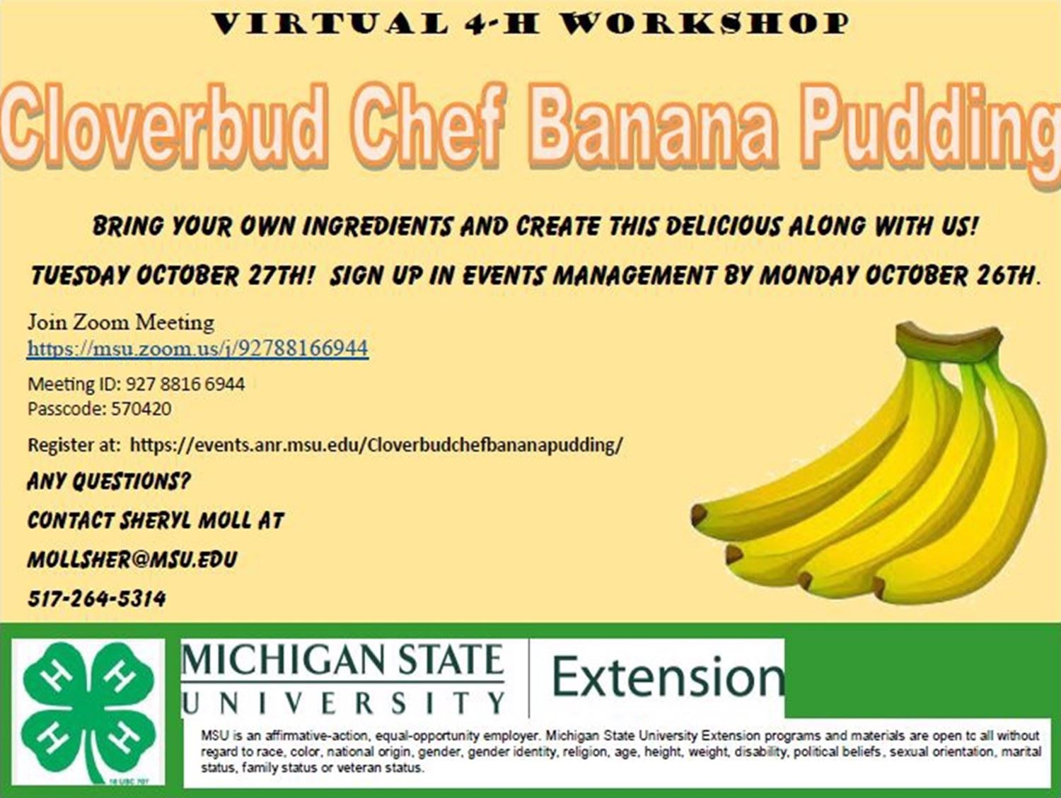 MSU Newsflash Virtual 4-H Workshop image of Bananas